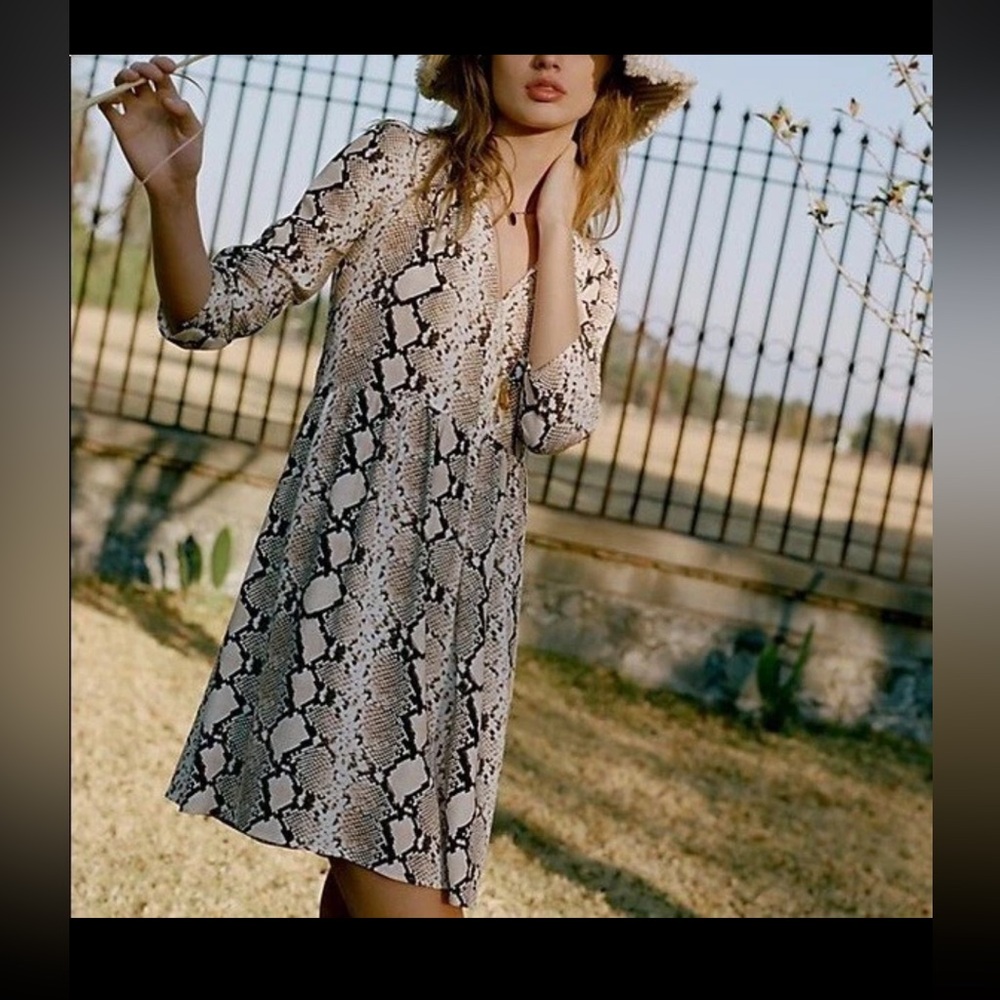 Maeve by Anthropologie Juno Snake Print Dress Size Small